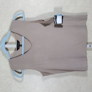 G172 Ming Wang mocha v-neck tank top M NWT